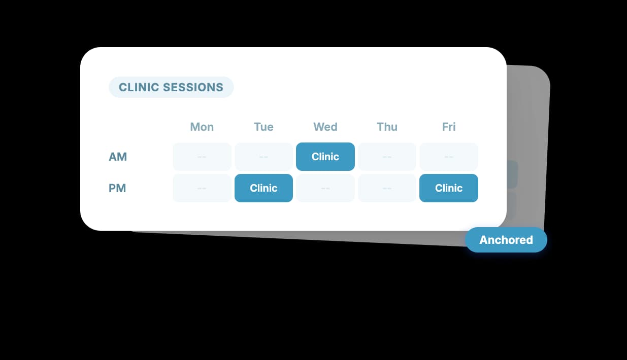 Clinic Sessions Anchored to Block Schedules